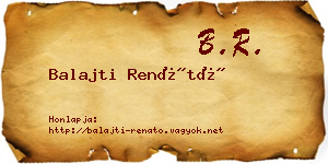 Balajti Renátó névjegykártya